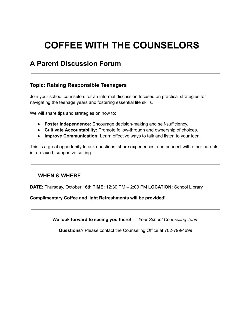 Coffee w/ counselors